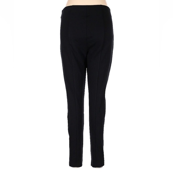 NWT Ann Taylor Black Pants Faux Leather Front Knit Back SIZE 8 - Picture 2 of 2